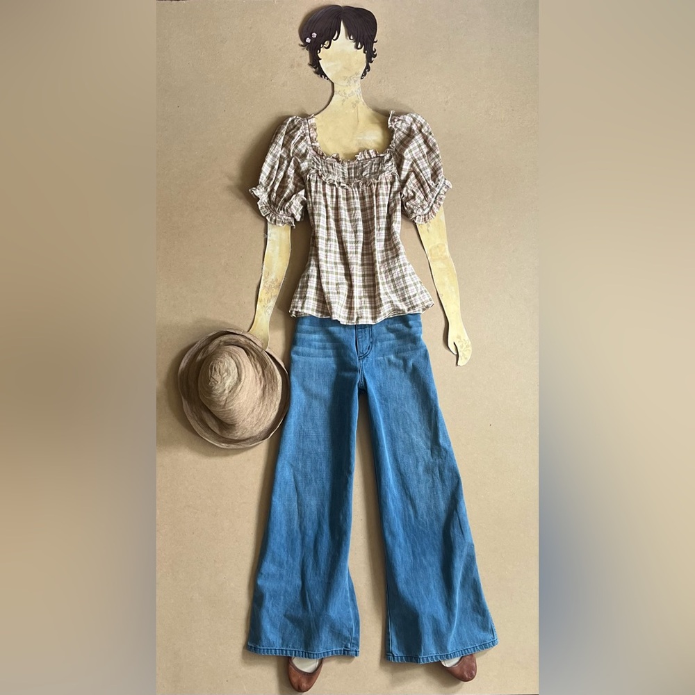 DOEN Sahara Top (Frances like) in Austen Plaid sz M